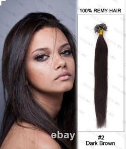 Extensions de cheveux humains Remy à la kératine 16-26 U Nail Tip Fusion - Vente complète en hot