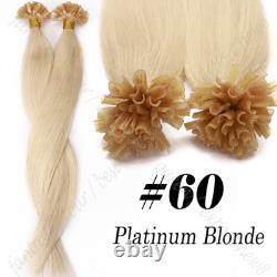 Extensions de cheveux humains Remy à pointe en U à fusion de kératine pré-collée invisible ÉPAISSE