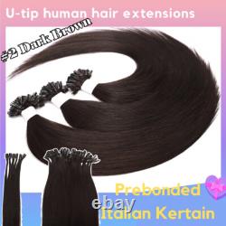 Extensions de cheveux humains Remy à pointe en kératine U pré-liées 100G Mèches 16-24