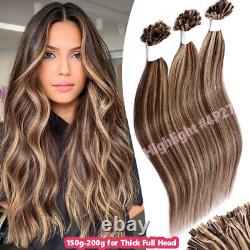 Extensions de cheveux humains Remy en U-tips pré-bondés à la kératine épaisse 100S/200S