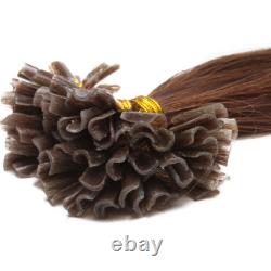 Extensions de cheveux humains Remy en kératine à fusion U de 16 à 26 pouces - 50/100 mèches