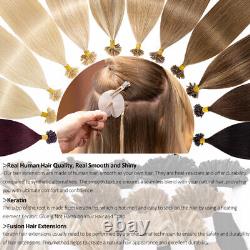 Extensions de cheveux humains Remy en kératine pré-bondée à pointe en U russe 1G 0.5G
