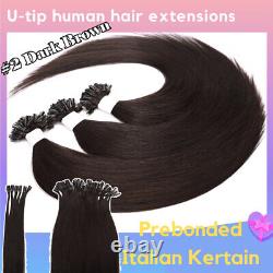 Extensions de cheveux humains Remy pré-collées en keratine U, pointes, 100G, mèches de 16-24.