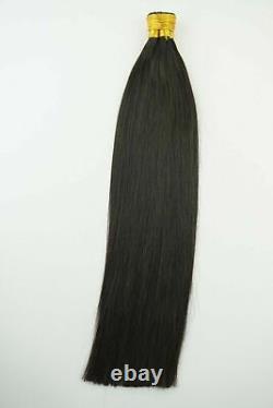 Extensions de cheveux humains Remy pré-liés avec des bâtonnets de kératine en pointe I, tête complète, cheveux épais 1g.