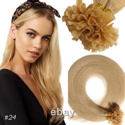 Extensions de cheveux humains Remy véritable avec pointes en U à liaison chaude en colle de kératine 1G/S épaisses