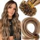 Extensions De Cheveux Humains Remy Véritable En U épais, Pré-collées En Kératine 1g/s, Longues