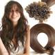 Extensions De Cheveux Humains Remy Véritable En Kératine U Tip Fusion, Brunette, Marron, Noir