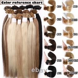 Extensions de cheveux humains UTip en kératine épaisse, pré-liées, blond platine 8A