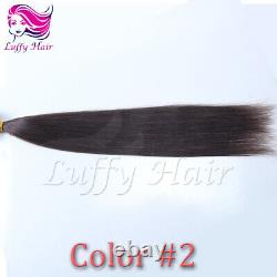 Extensions de cheveux humains à pointe plate en fusion de kératine pré-collées vagues profondes 100 pièces