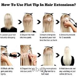 Extensions de cheveux humains à pointe plate en vagues corporelles pré-liées par fusion de kératine 100 pièces