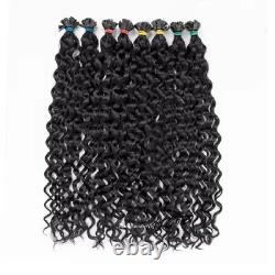 Extensions de cheveux humains à pointe plate en vagues d'eau, fusion de kératine pré-collée, 100 pièces