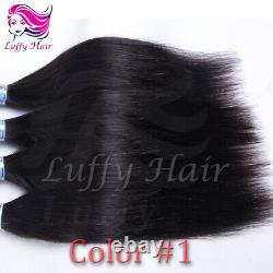 Extensions de cheveux humains à pointe plate pré-collées, vagues corporelles, fusion kératine, 100 pièces