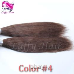 Extensions de cheveux humains à pointe plate pré-collées, vagues corporelles, fusion kératine, 100 pièces