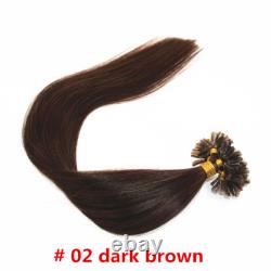 Extensions de cheveux humains brésiliens 100% Remy avec bouchon en U/point de liaison pré-collé 7A