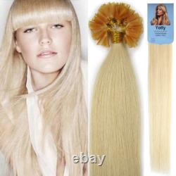 Extensions de cheveux humains brésiliens Remy à fusion de kératine en forme de U pré-collées 16-26