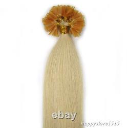 Extensions de cheveux humains brésiliens Remy à fusion de kératine en forme de U pré-collées 16-26