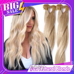 Extensions de cheveux humains en kératine U-Tip pré-collées 100% russes Remy 100GR