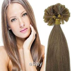 Extensions de cheveux humains en kératine U Tip pré-fixées, épaisses, blondes, 1g, double tirage