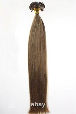Extensions de cheveux humains en kératine U Tip pré-fixées, épaisses, blondes, 1g, double tirage
