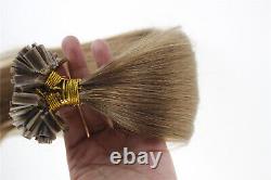 Extensions de cheveux humains en kératine U Tip pré-fixées, épaisses, blondes, 1g, double tirage