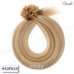 Extensions de cheveux humains en kératine en forme de U-Tip 16-24, lisses et réels de cheveux Remy en kératine