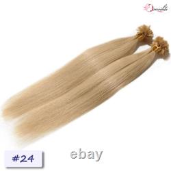 Extensions de cheveux humains en kératine fusion pré-collées U Tip 16-24 Double Drawn