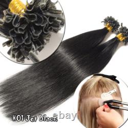 Extensions de cheveux humains pré-collés U Tip 1G/S épais Remy avec pointes en kératine caramel