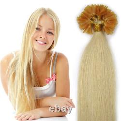 Extensions de cheveux humains pré-collés à la kératine Fusion U Tip Nail Tip Brazilian Hair 9A