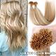 Extensions De Cheveux Humains Réels En Kératine Indienne Pré-collées En Pointe En U 100g 200s Blonde