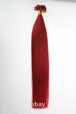 Extensions de cheveux humains réels pré-liées en U avec pointe en kératine, pointe en ongle fusionné Remy Hair 1g.
