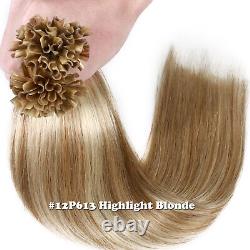 Extensions de cheveux humains russes pré-liés Remy 7A U-Tip Keratin Blonde