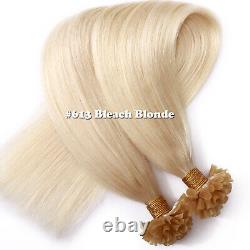 Extensions de cheveux humains russes pré-liés Remy 7A U-Tip Keratin Blonde