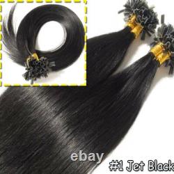 Extensions de cheveux naturels humains 100 % véritables AAAA+ 1 g pré-liées en U à la kératine Fusion