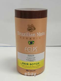 Felps Noix Brésiliennes Keratin Hair Botox Huiles Spéciales 35.3 Oz Utilisation Professionnelle