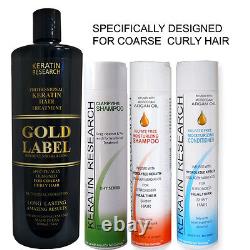 Gold Keratin Traitement Des Cheveux 4pc XL Kit Spécifiquement Pour Les Cheveux Africains USA