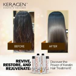 Keragen Traitement Capillaire à la Kératine Brésilienne Crème Lissante Premium, Sans Sulfate-F