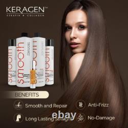 Keragen Traitement Capillaire à la Kératine Brésilienne Crème Lissante Premium, Sans Sulfate-F