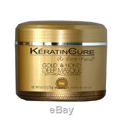 Kératine Cure Brésilienne Or Miel Bio Traitement Cheveux Raides Kit 5 Pc 10oz Ma