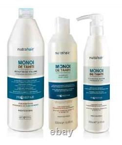 Kératine Nutrahair Monoi De Tahiti (3 articles) Cheveux Nutra AUTHENTIQUE BRÉSILIEN