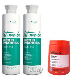 Kit 2 Kératine Brésilienne Let Me Be Soin Lissant 1L & Masque Bio Restore 1000ml