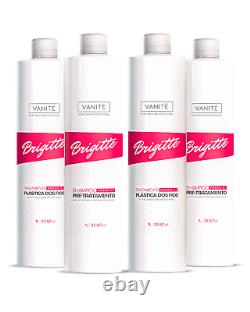 Kit 2 unités Kératine Brésilienne Brigitte + 2 unités Shampooing Brigitte Pour Tous Types de Cheveux