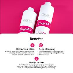 Kit 3 unités de kératine brésilienne Brigitte + 3 unités de shampooing Brigitte pour tous types de cheveux