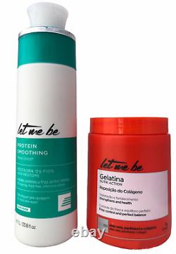 Kit Lissage à la Protéine de Kératine Brésilienne 1L & Masque au Collagène 1 KG Let Me Be