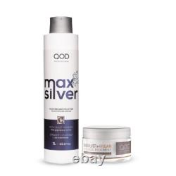 Kit Max Argent Qod Pro + Traitement à la Kératine Brésilienne à l'Argan + Masque Argent à l'Argan