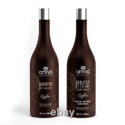 Kit Réducteur de Volume Omnia Coffee 2×1L Traitement à la Kératine Brésilienne Kit Réducteur de Volume Omnia Coffee 2×1L Traitement à la Kératine Brésilienne