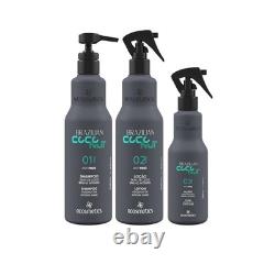 Kit de Soins à Domicile Brésilien Anti-Frizz Coco Éclat Intense 3 Produits ECosmetics