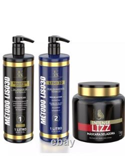 Kit de Traitement Kerastinni Smooth 3D Shampooing 1L + Actif 1L + Masque 1Kg Professionnel