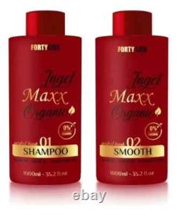 Kit de lissage Ingel Maxx à la kératine brésilienne 2x1L Forty Liss