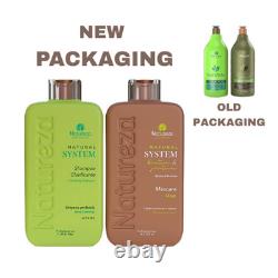 Kit de lissage capillaire à la kératine brésilienne et à la biotine Natureza Cosmeticos 2 x 1 L