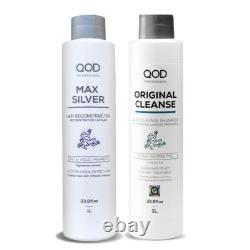Kit de neutralisation QOD Max Silver pour cheveux blonds raides et brillants 2x1L QOD
